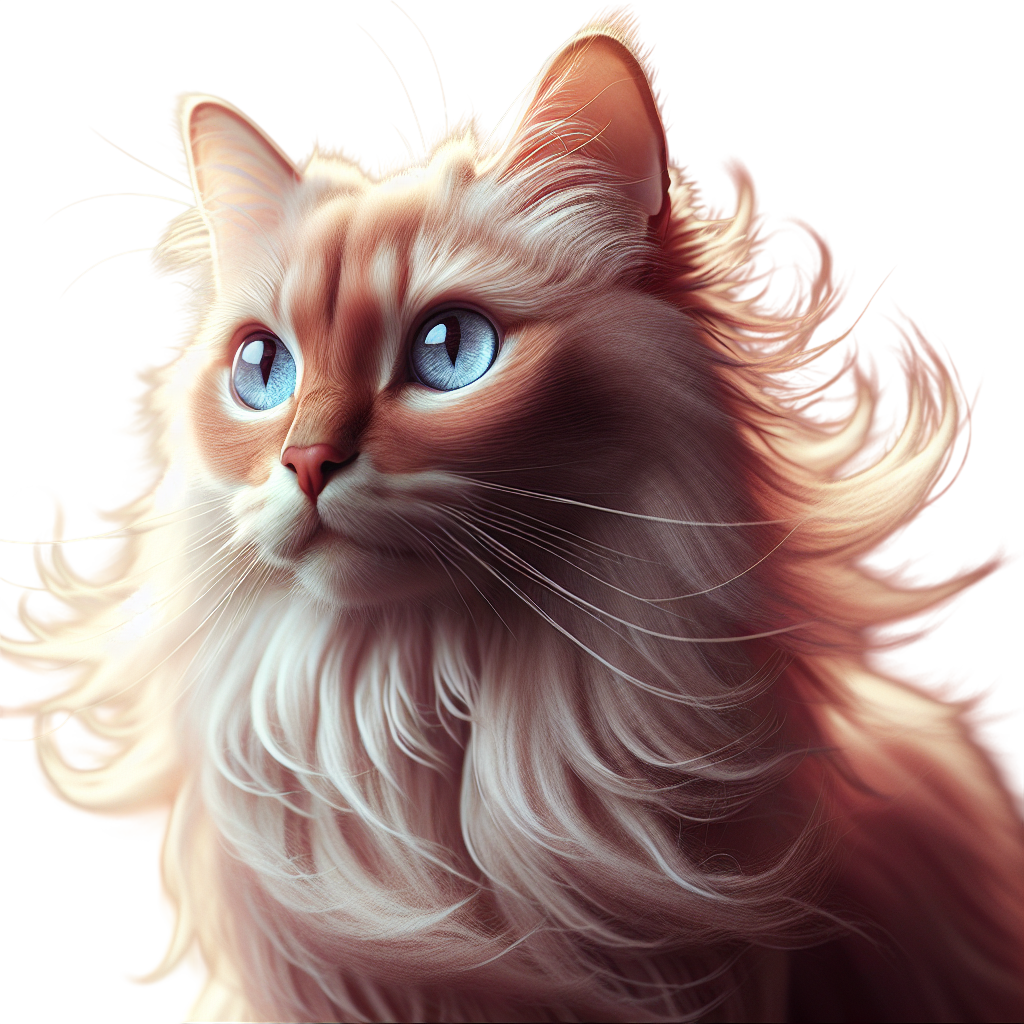 A rose cat with blue eyes